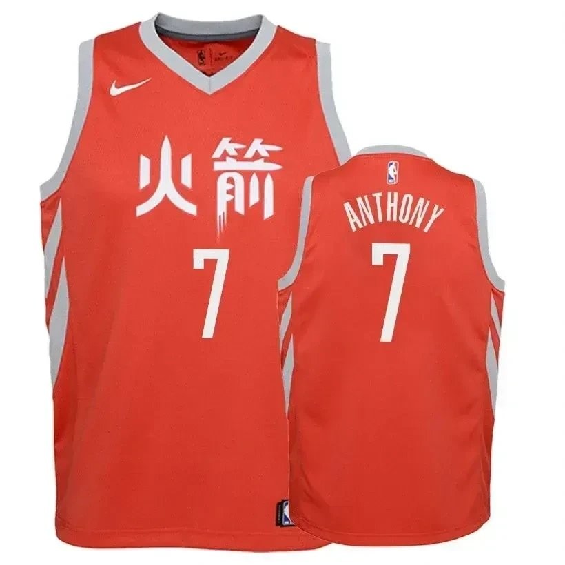 Youth Houston Rockets Carmelo Anthony 7 City Edition Red Basketball Jersey