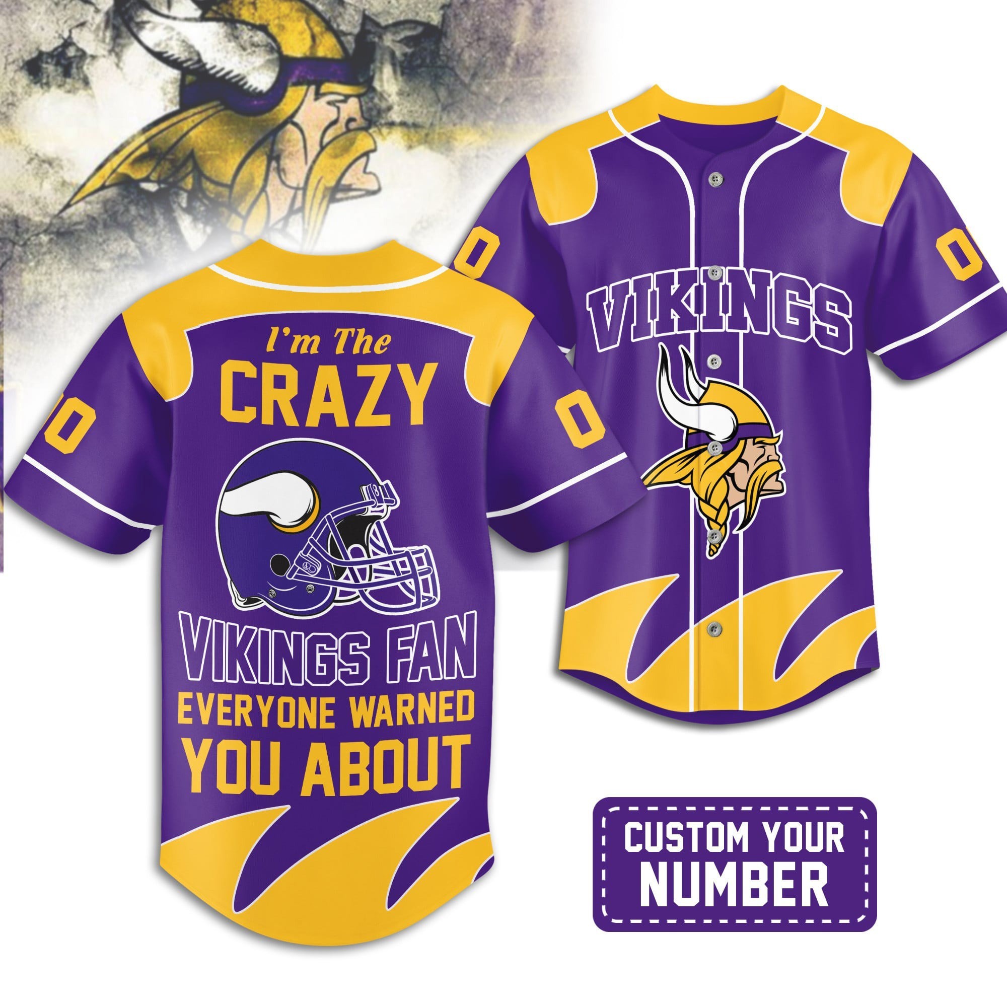 Musemora - Men's Minnesota Vikings Jersey - Game Day Football