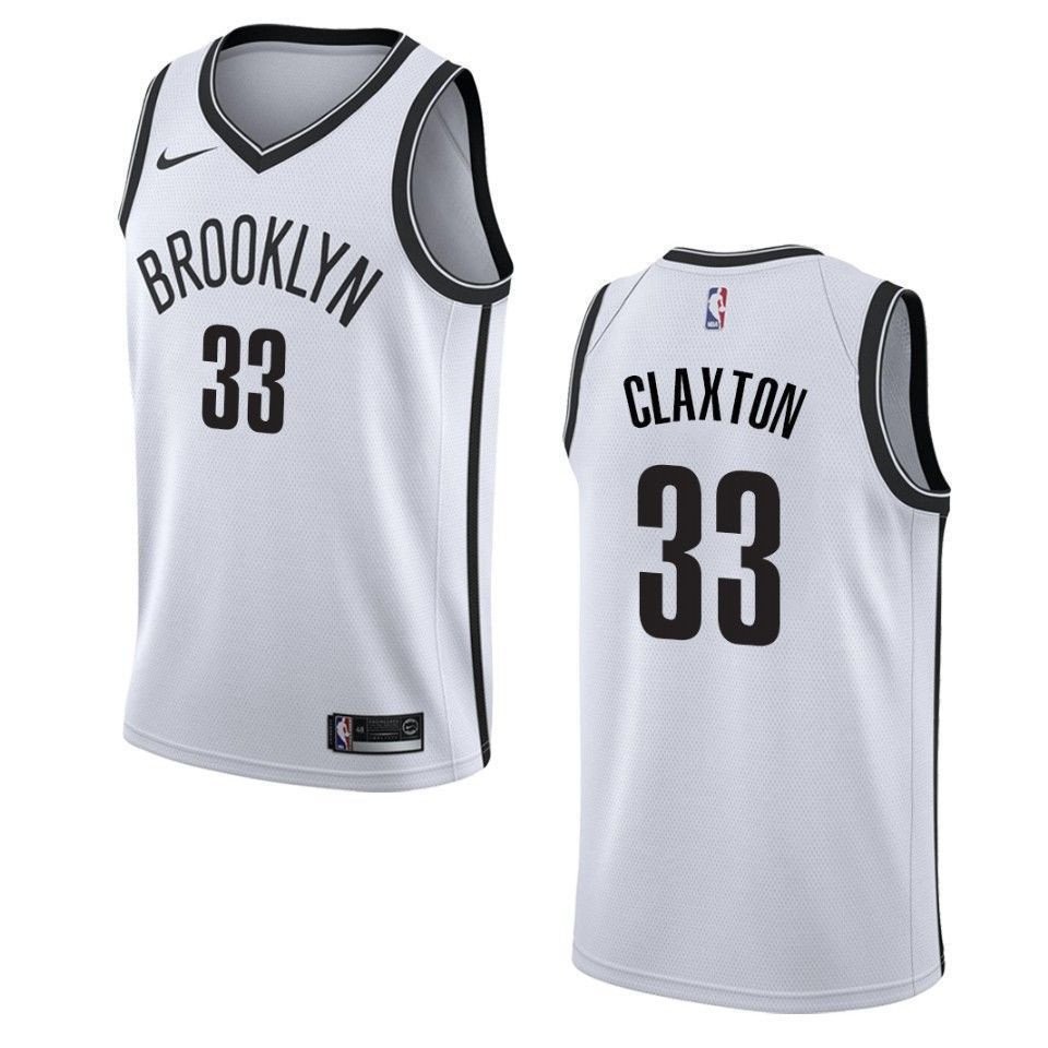Men's Brooklyn Nets Nicolas Claxton 33 Association Swingman Jersey White