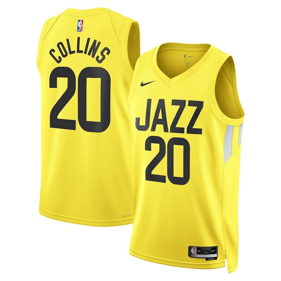 John Collins 20 Utah Jazz Unisex Swingman Jersey Icon Edition Gold