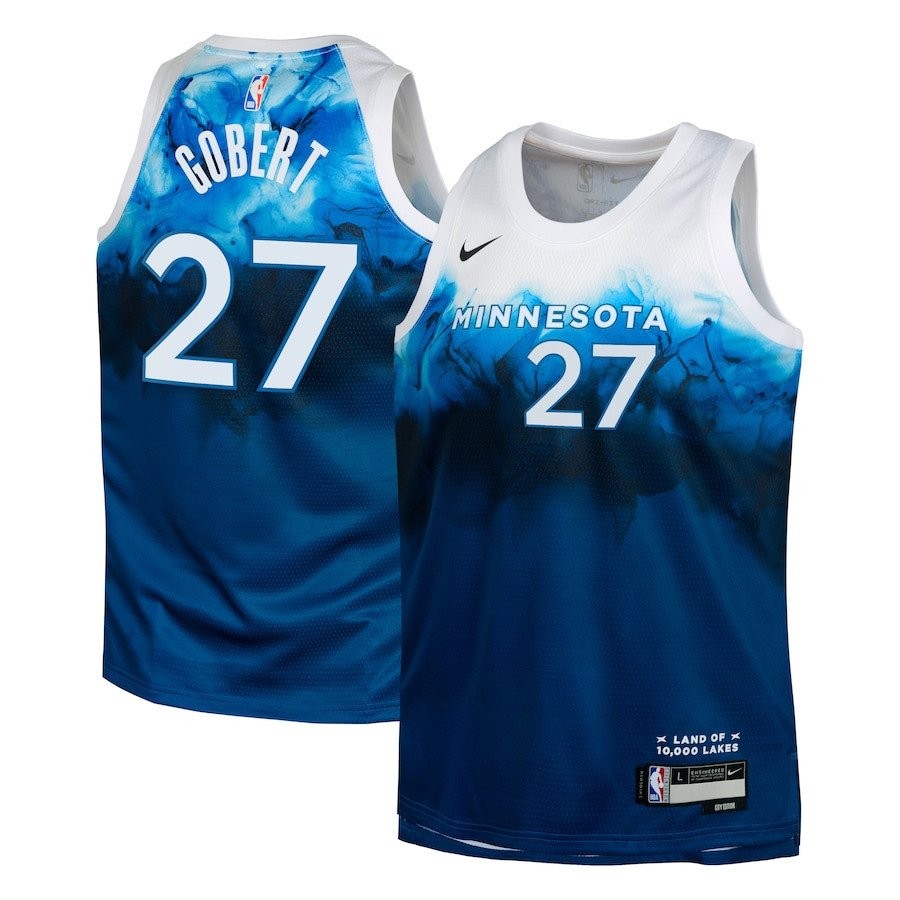 Rudy Gobert 27 Minnesota Timberwolves 2023/24 City Edition Swingman Youth Jersey Blue
