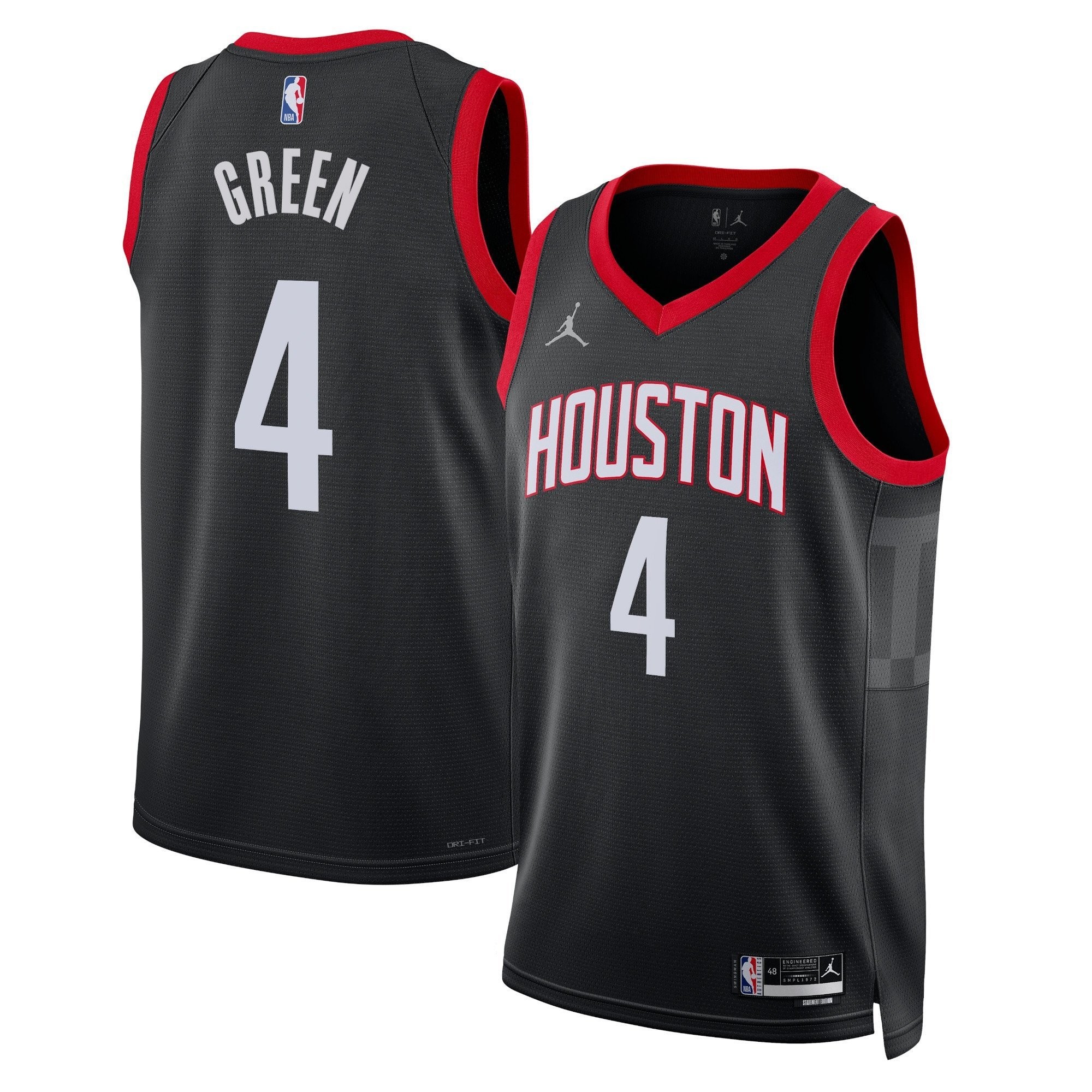 Jalen Green 4 Houston Rockets Unisex 2024/25 Swingman Player Jersey Statement Edition Black