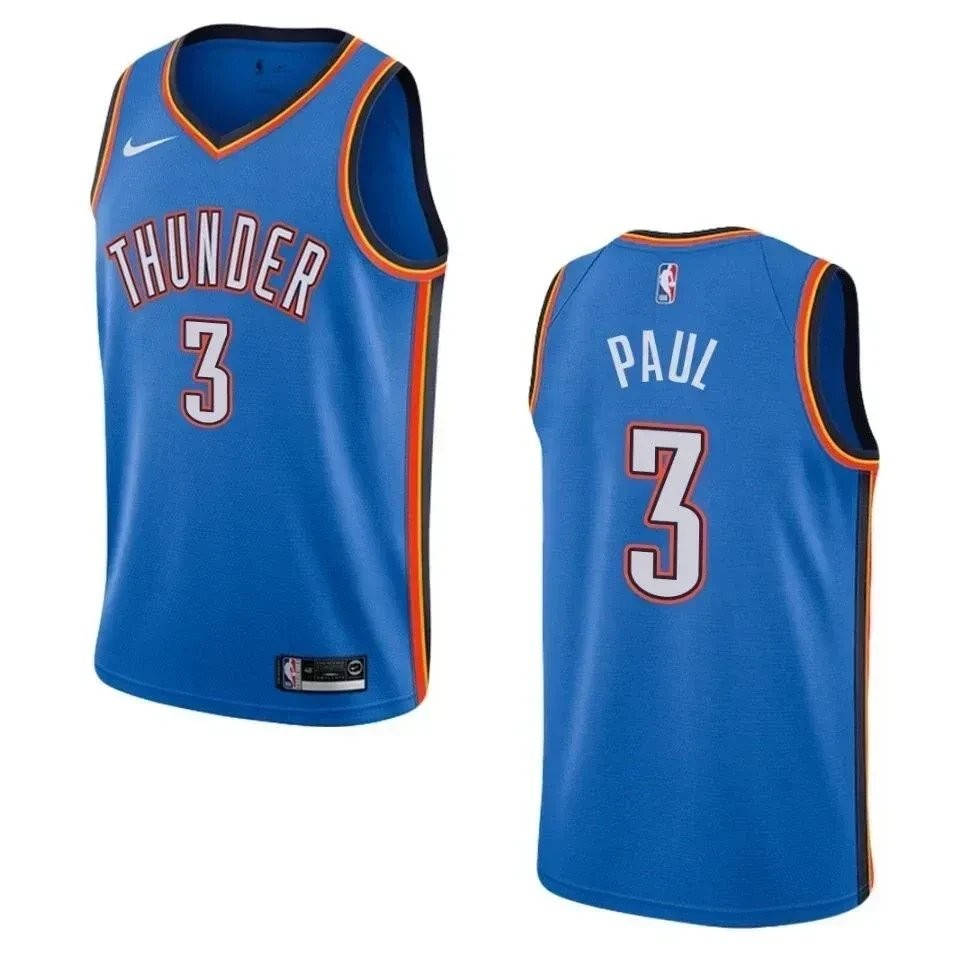 Men's Oklahoma City Thunder Chris Paul Icon Swingman Jersey Blue - Size S-3XL