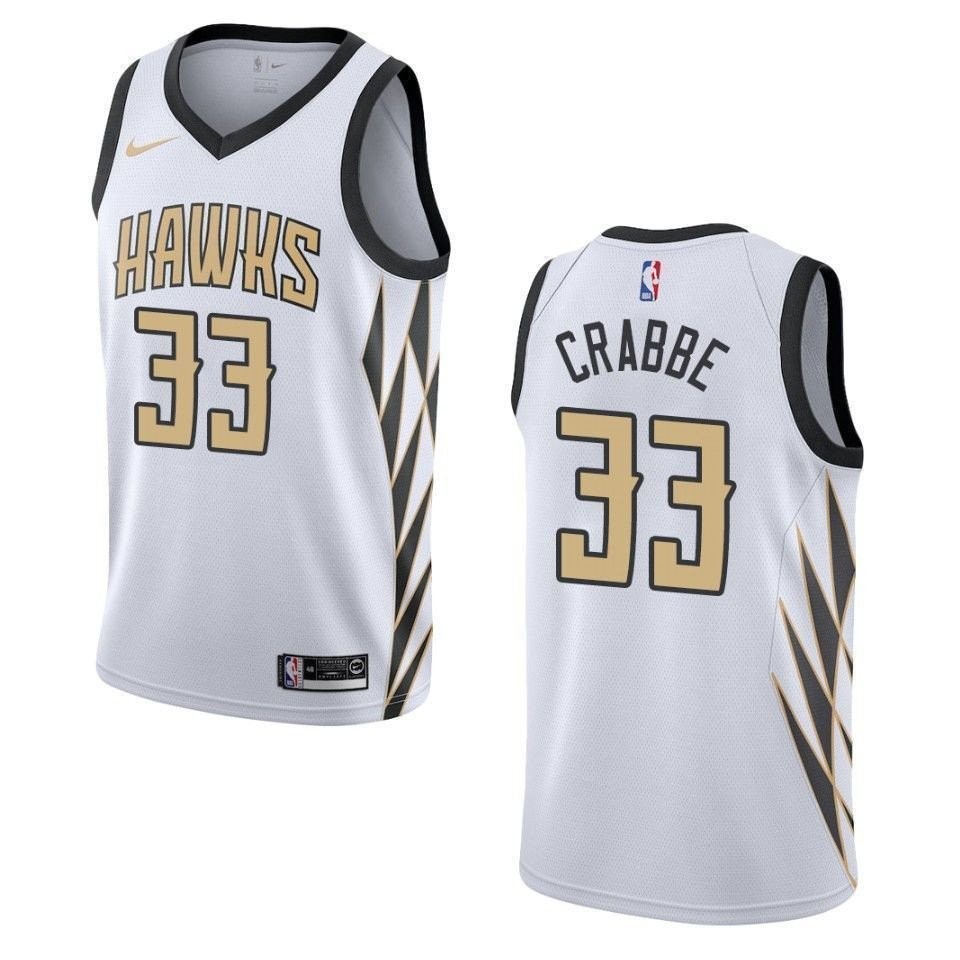 Men's Atlanta Hawks 33 Allen Crabbe City Swingman Jersey White