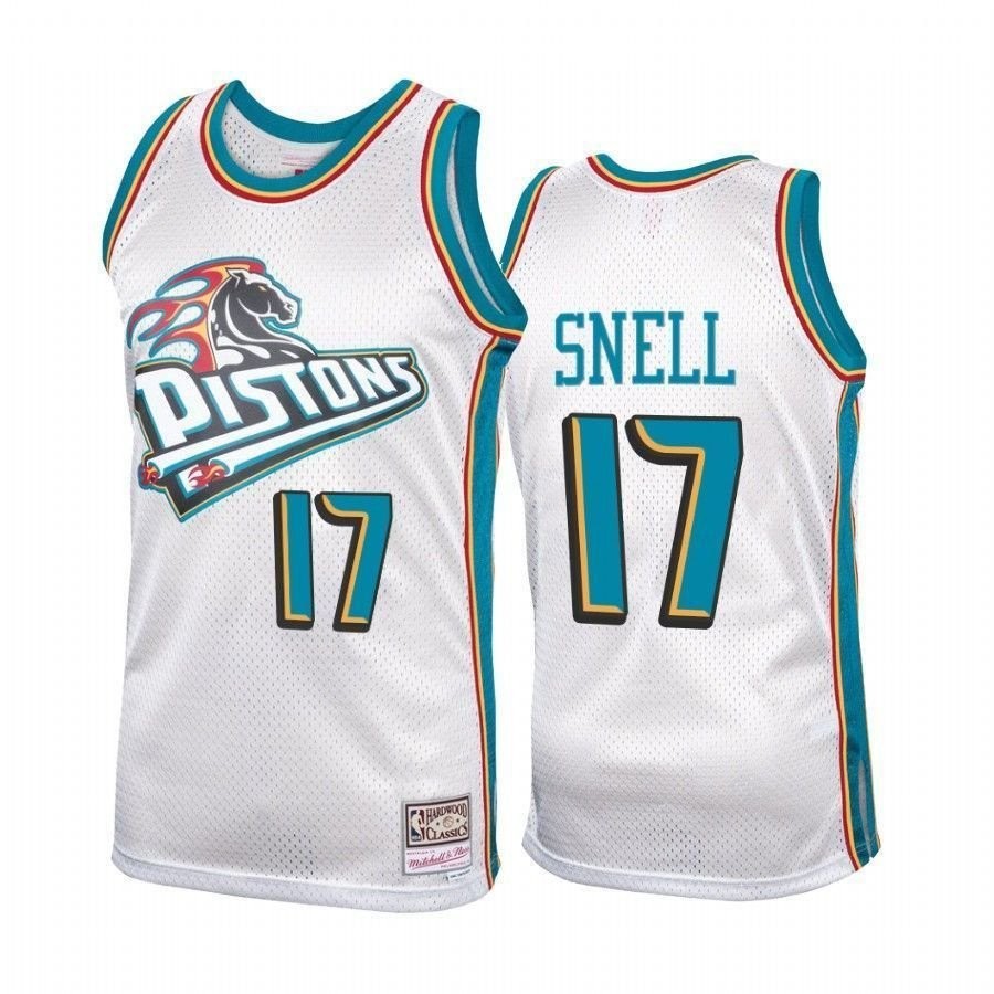 Men's Detroit Pistons Tony Snell #17 Platinum Hardwood Classics Jersey