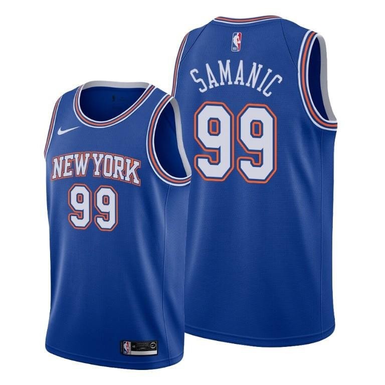 Luka Samanic 99 New York Knicks Statement Edition Blue Jersey - Men Jersey