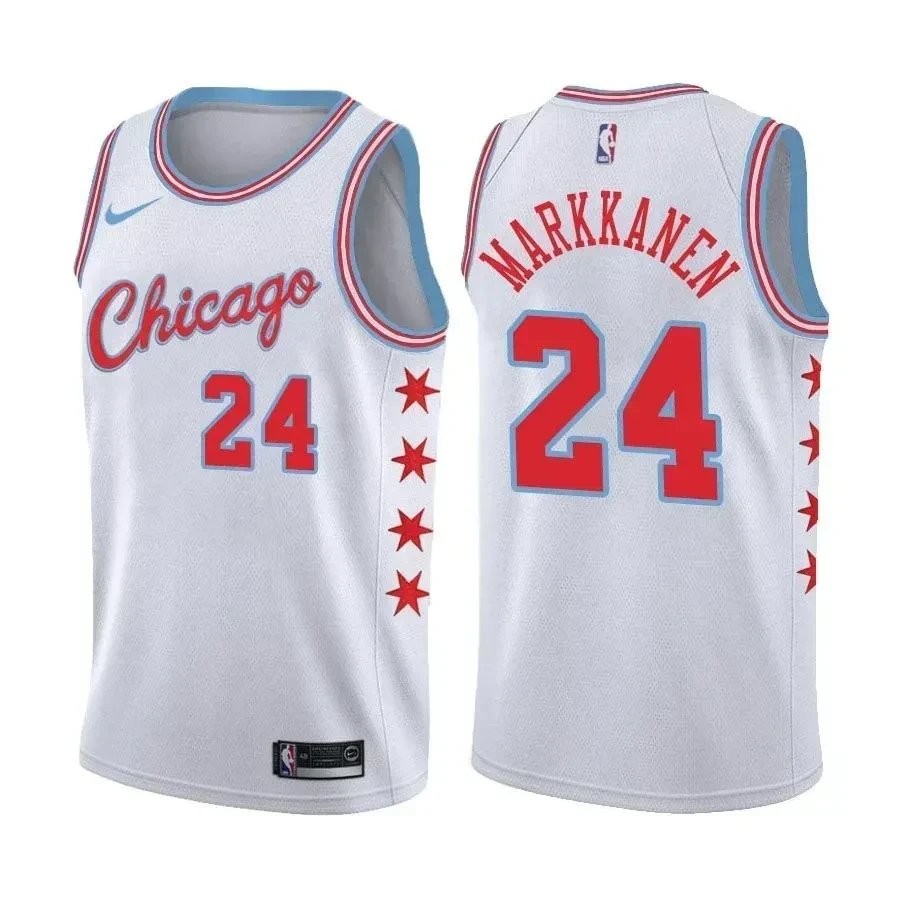 Men's Bulls Lauri Markkanen #24 City Edition White Basketball Jersey