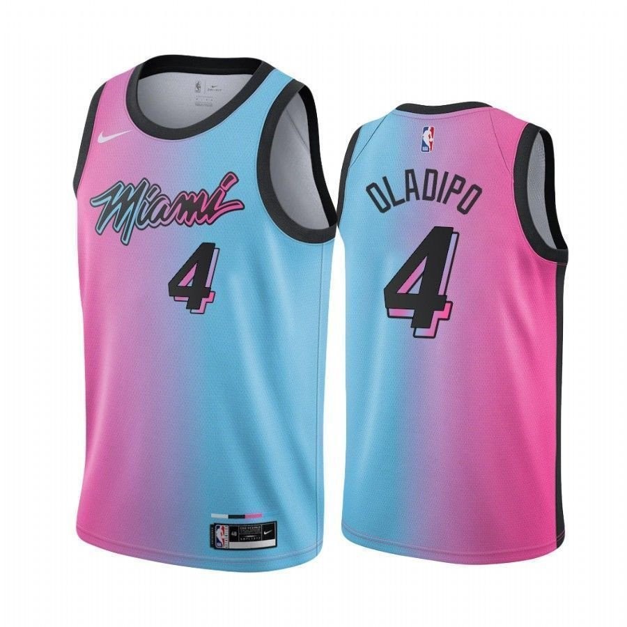 Victor Oladipo Miami Heat Blue Pink City Edition Trade Jersey Unisex