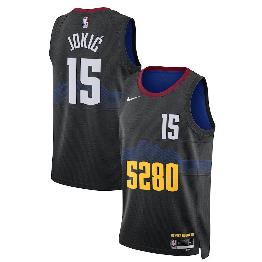 Nikola Jokic 15 Denver Nuggets 2023/24 Swingman Jersey Black City Edition