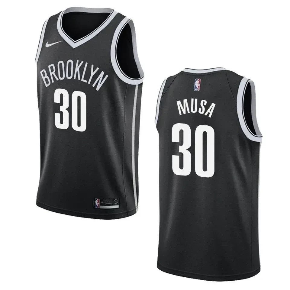 Men's Brooklyn Nets 30 Dzanan Musa Icon Swingman Jersey - Black