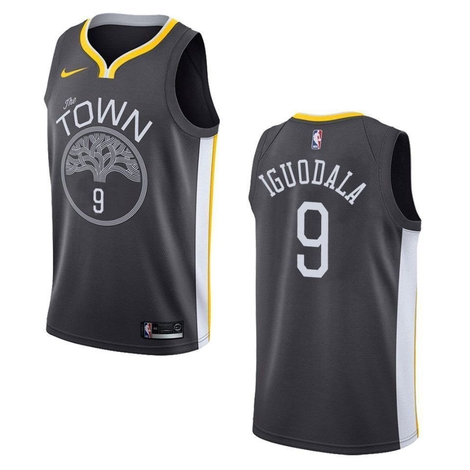 Men's Golden State Warriors Andre Iguodala #9 Statement Swingman Jersey Black