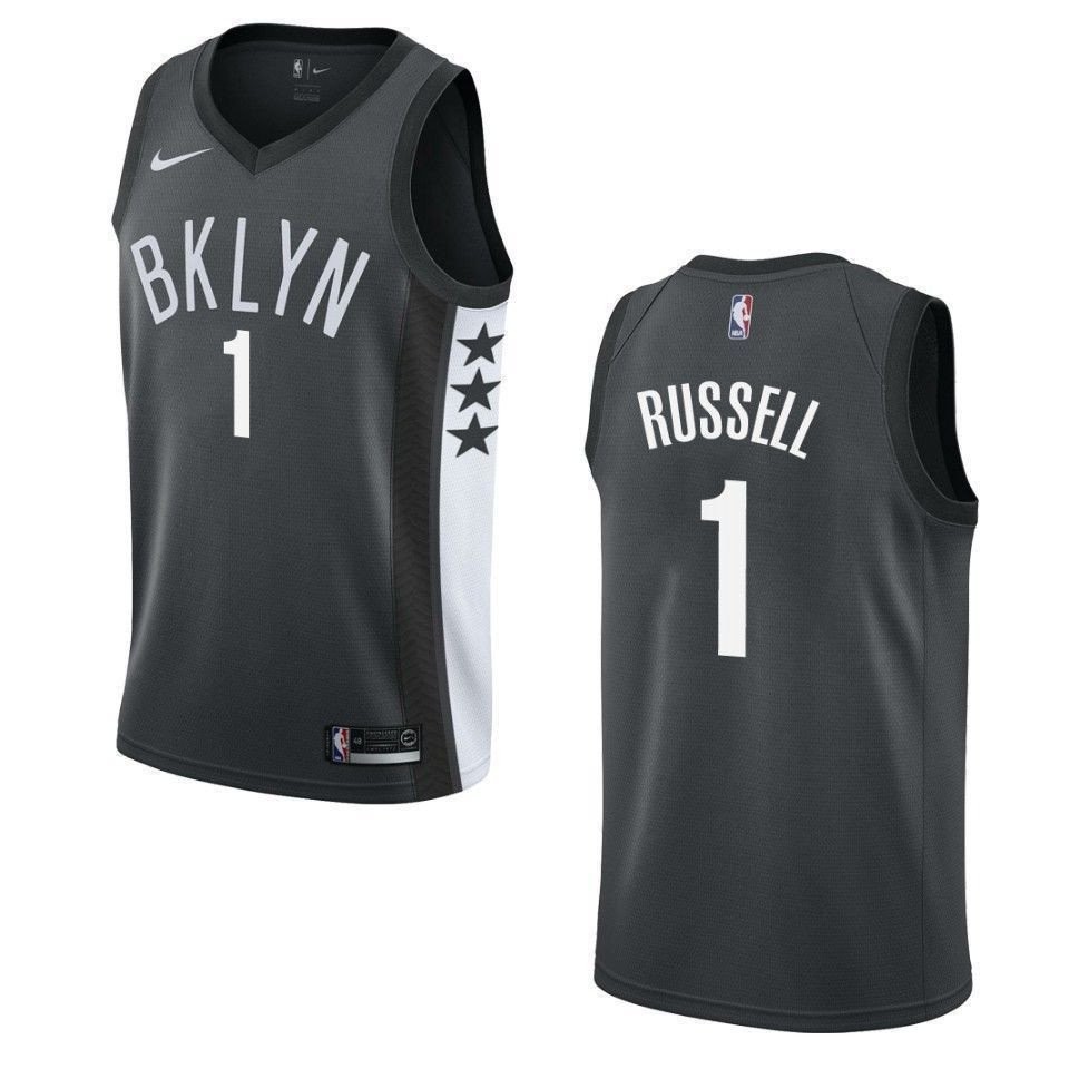 Men's Brooklyn Nets D'Angelo Russell Statement Swingman Jersey Black S-3XL