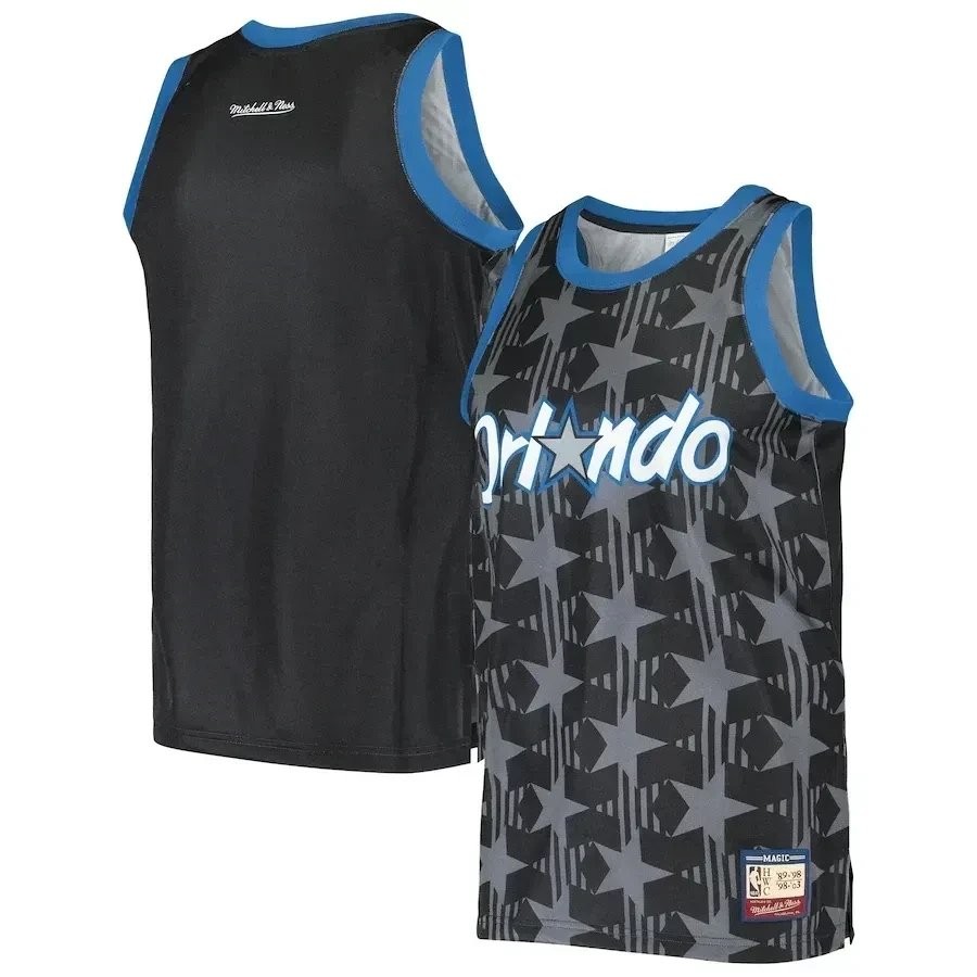 Orlando Magic Mitchell & Ness Hardwood Classics Team Heritage Tank Top - Black Jersey