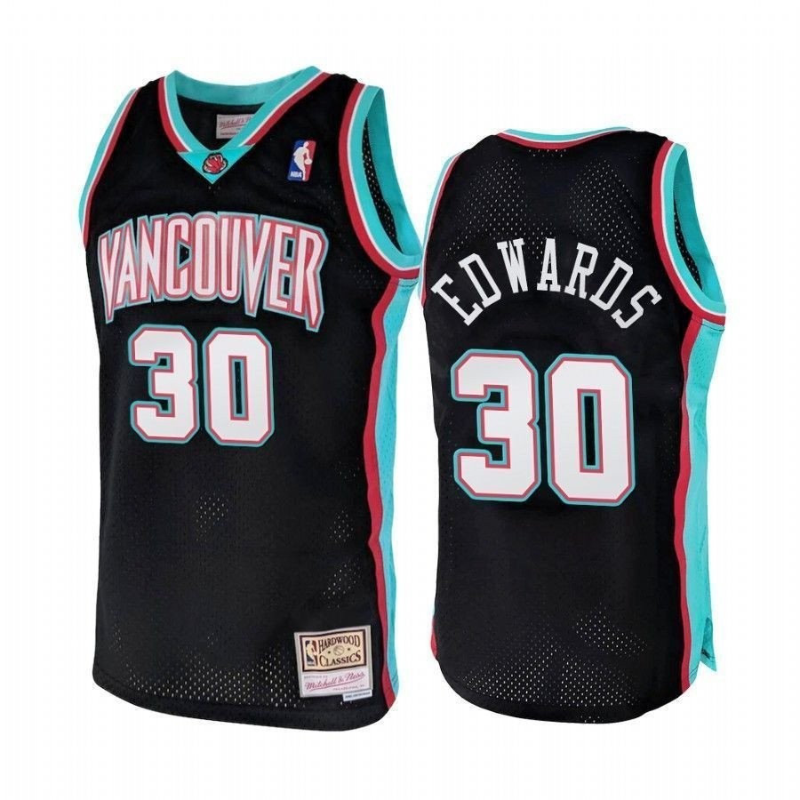 Men's Vancouver Grizzlies Blue Edwards 30 Hardwood Classics 2000 Jersey