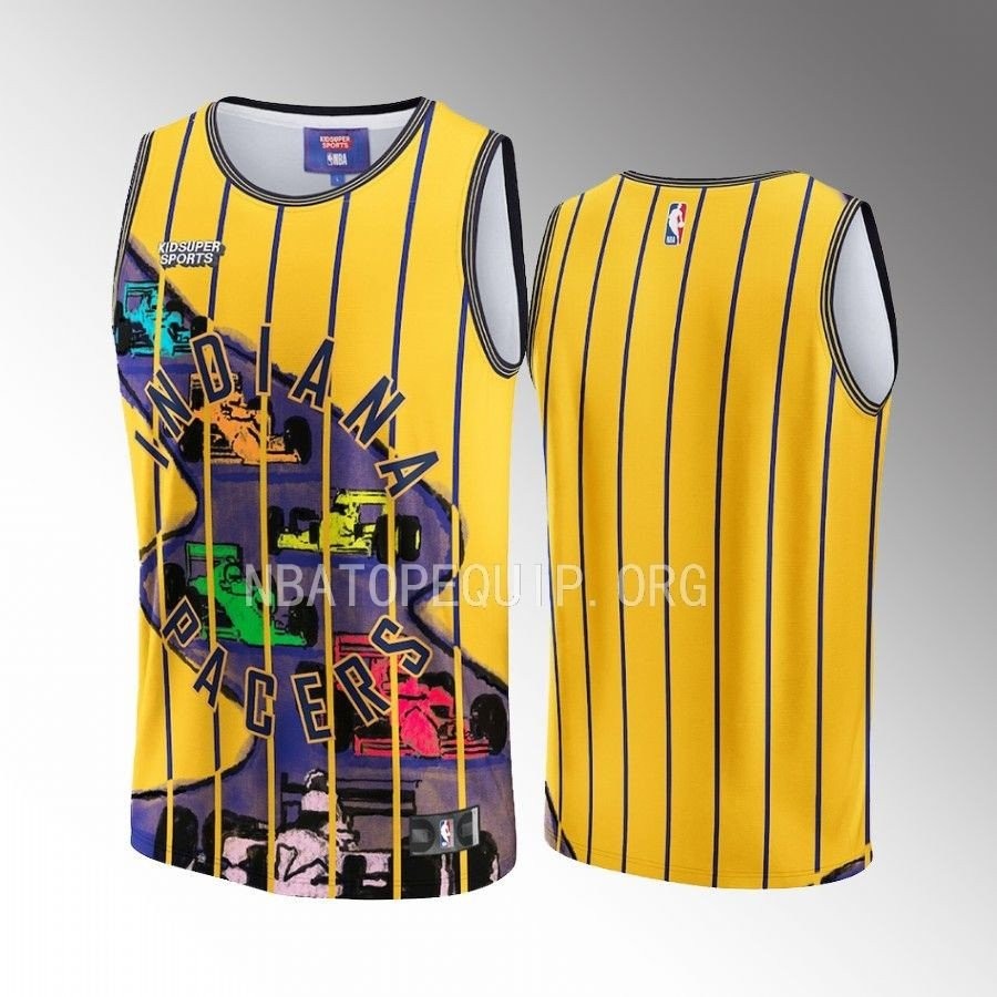 Indiana Pacers NBA KidSuper Studios Unisex Hometown Jersey Yellow Multicolor