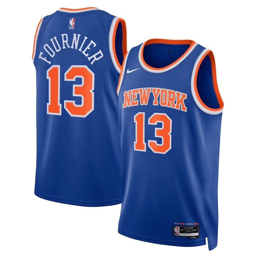 Evan Fournier 13 New York Knicks Unisex Swingman Jersey Icon Edition Blue
