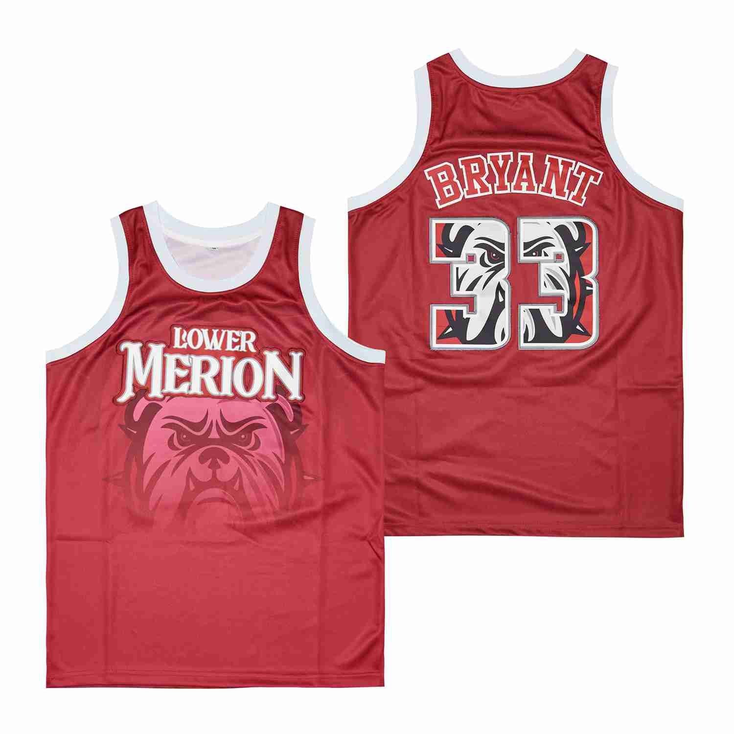 Kobe Bryant 33 Lower Merion Swingman Jersey Red Multicolor Unisex