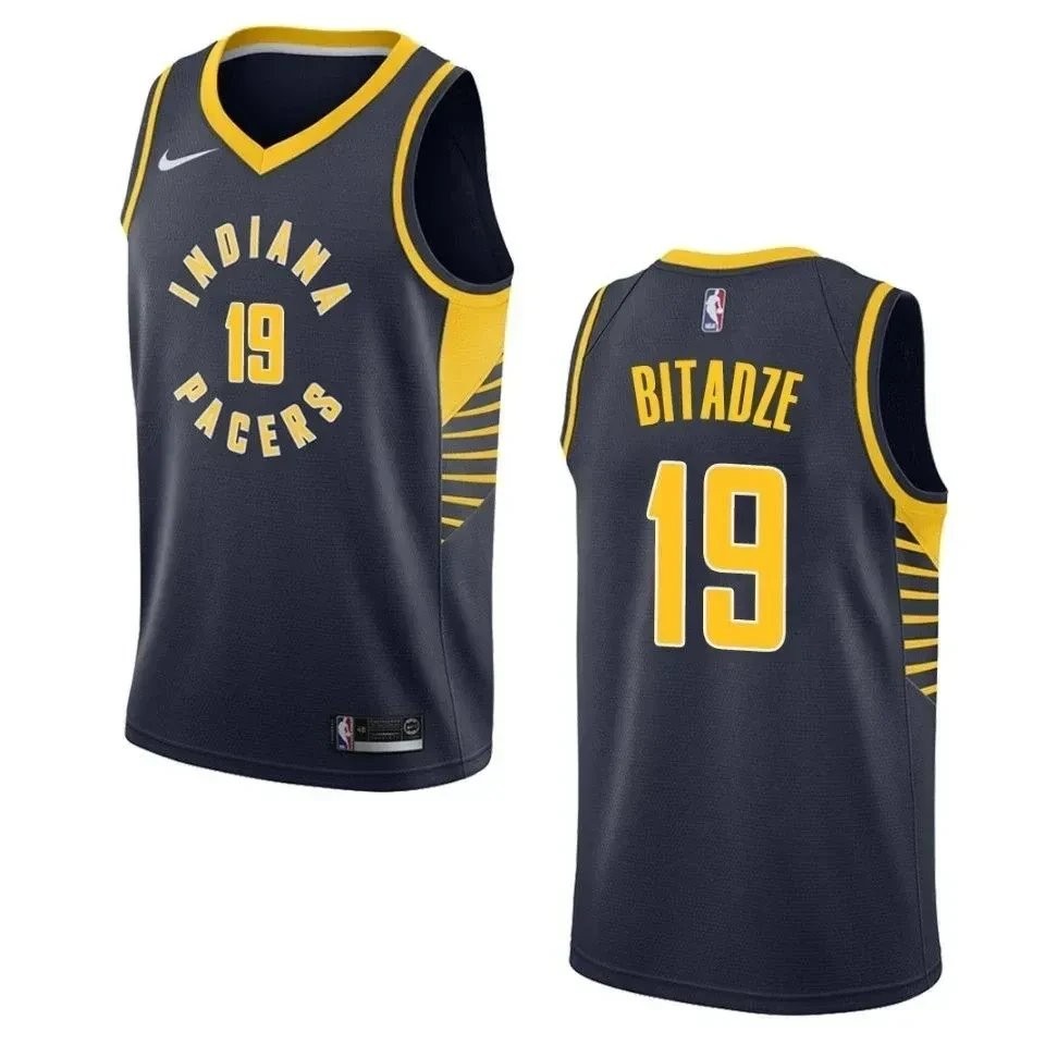 Men's Indiana Pacers Goga Bitadze 19 Icon Swingman Jersey Navy