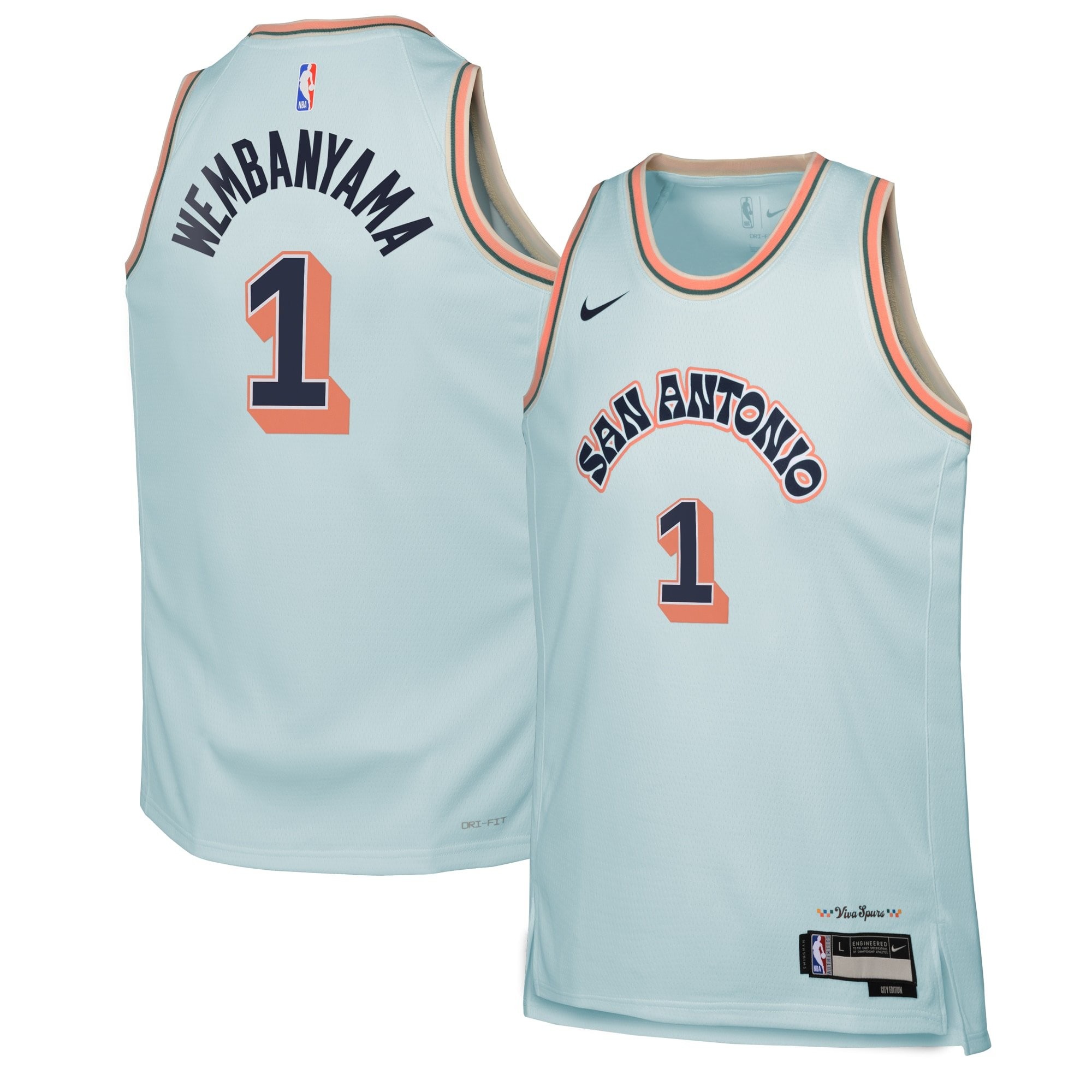 San Antonio Spurs City Edition Swingman Jersey 2024 Blue Victor Wembanyama Youth