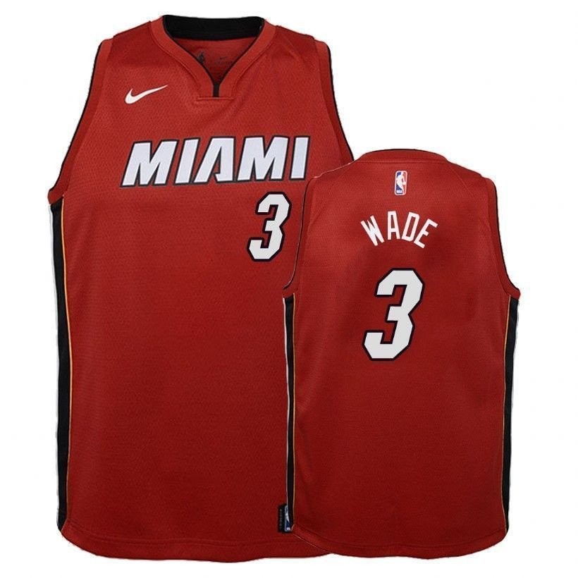 Youth Dwyane Wade 3 State Red Basketball Jersey - Multicolor Unisex S-3XL
