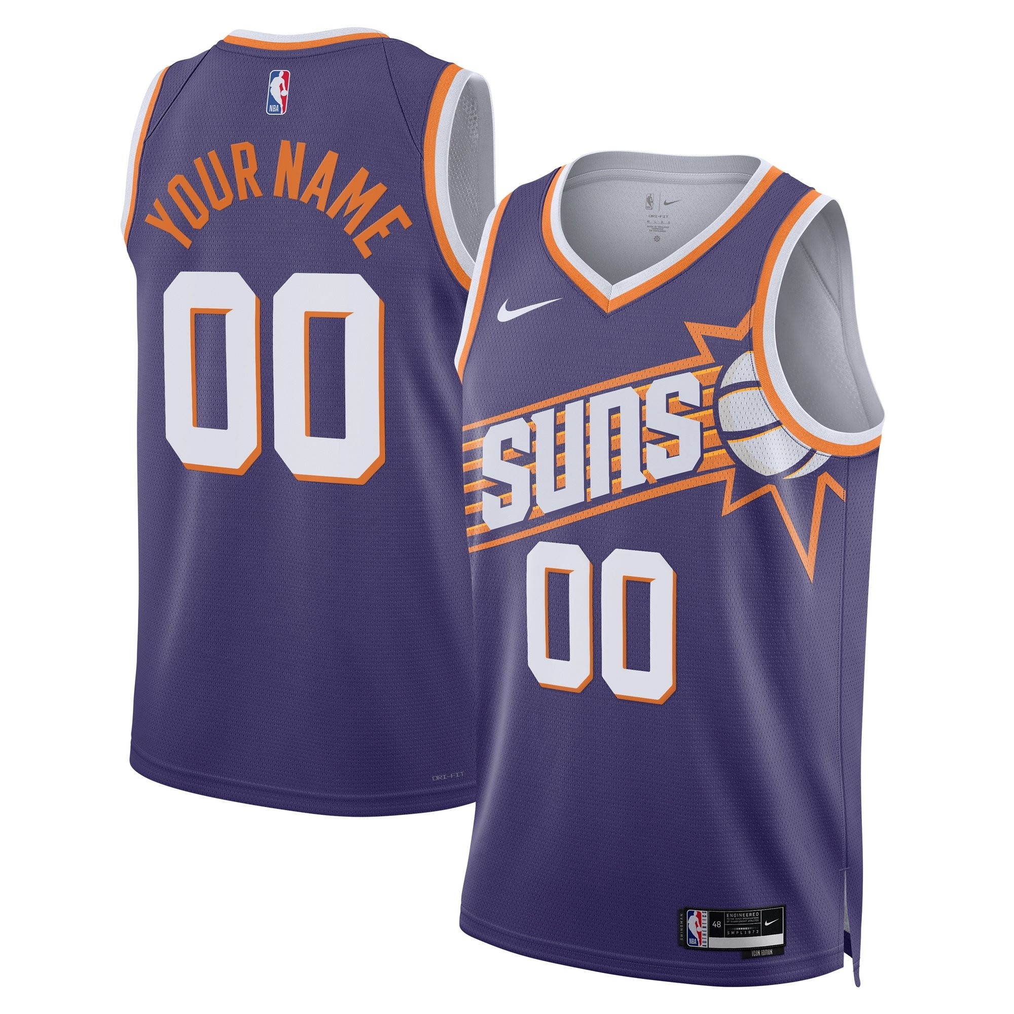 Phoenix Suns Icon Swingman Custom Jersey Unisex Multicolor Sizes S-3XL