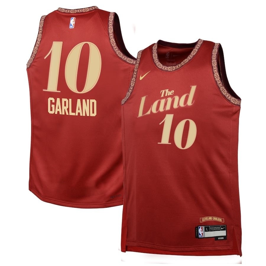 Darius Garland 10 Cleveland Cavaliers 2023/24 City Edition Youth Swingman Jersey - Wine