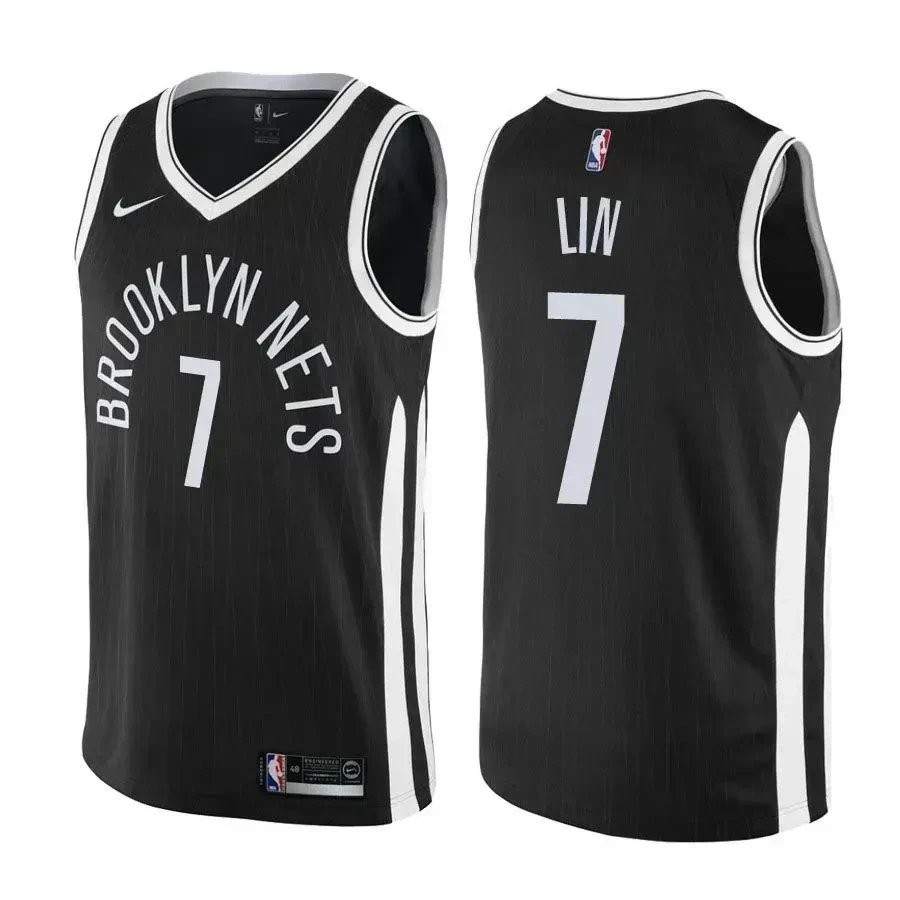 Nets Jeremy Lin #7 City Edition Black Basketball Jersey - Adult Sizes S-3XL