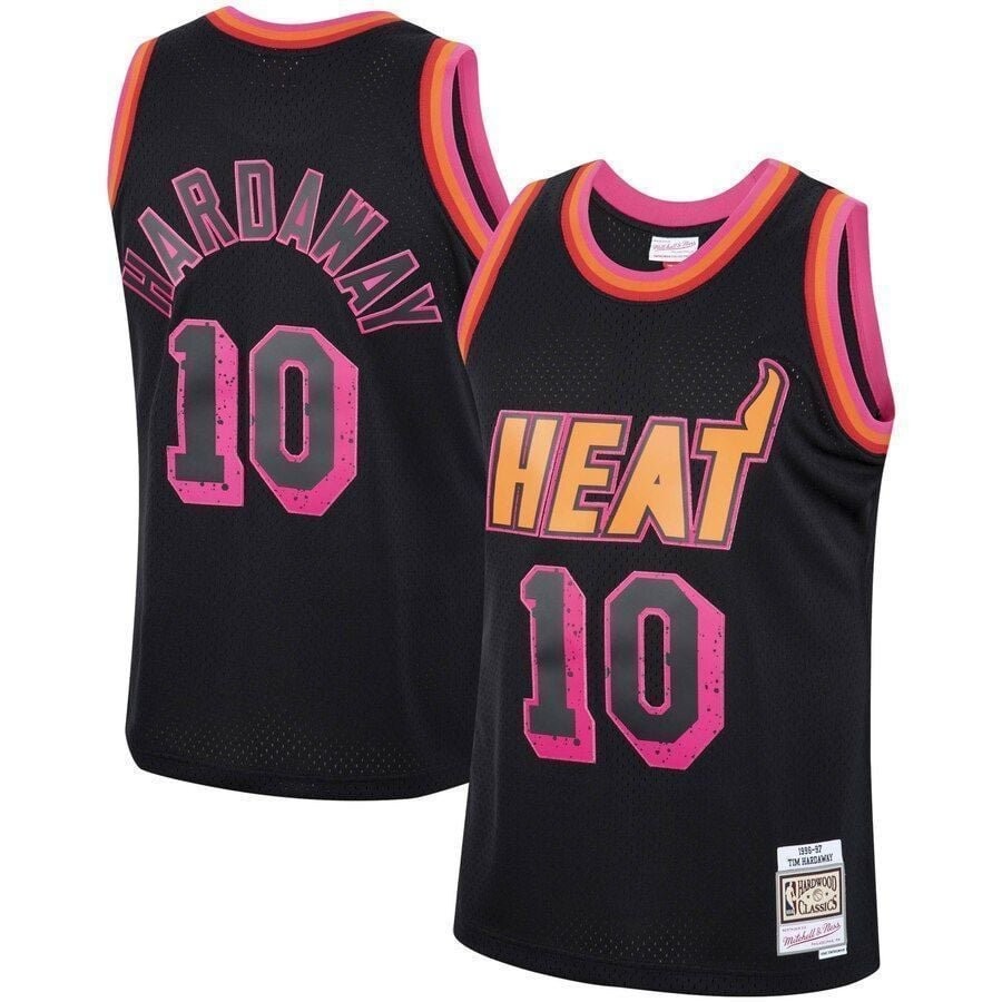 Tim Hardaway Miami Heat Mitchell & Ness Rings Collection Swingman Jersey Black Multicolor