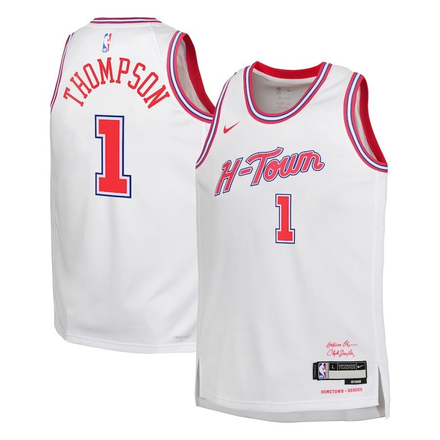 Amen Thompson 1 Houston Rockets 2023/24 City Edition Swingman Youth Jersey - White