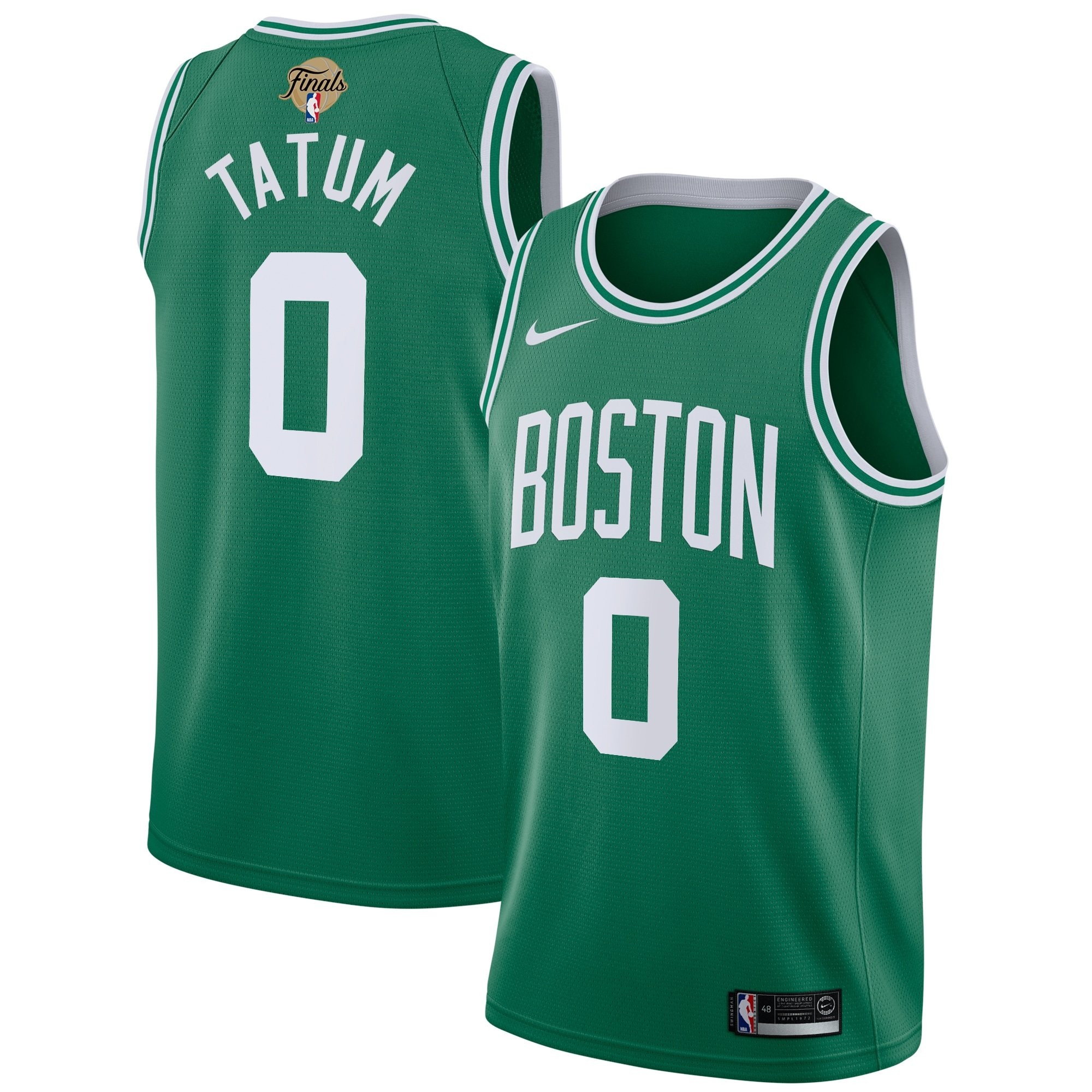 Boston Celtics Icon Edition NBA Finals Patch 2024 Swingman Jersey Kelly Green Jayson Tatum Youth