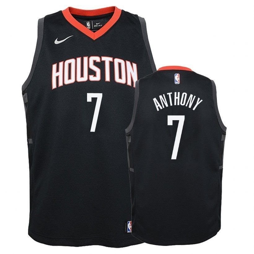 Youth Rockets Carmelo Anthony #7 Stitched Black Jersey - Unisex