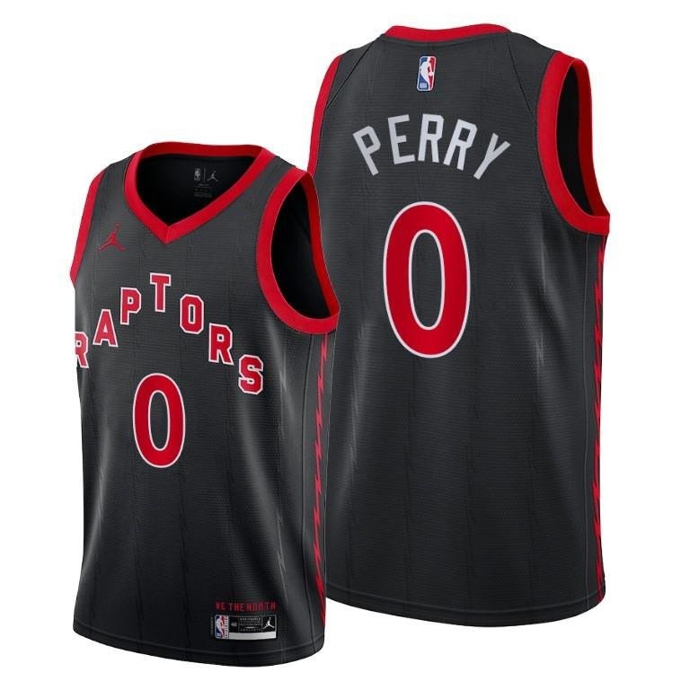 Reggie Perry Toronto Raptors Black Statement Edition Jersey 0 - Men Jersey