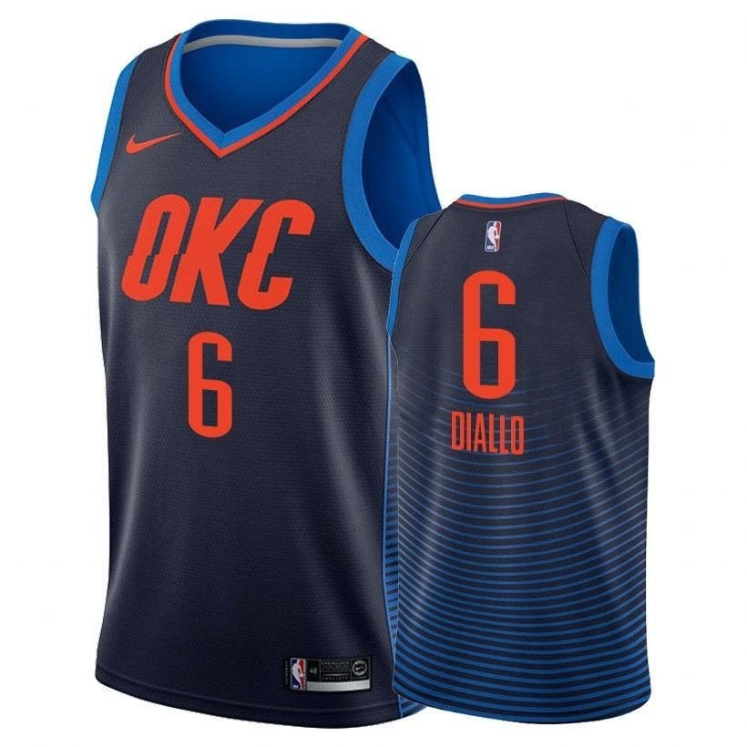 Men's Thunder Hamidou Diallo 6 Navy Multicolor Basketball Jersey