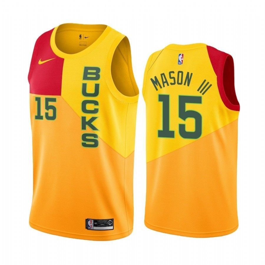 Men's Milwaukee Bucks Frank Mason III #15 City Edition Basketball Jersey