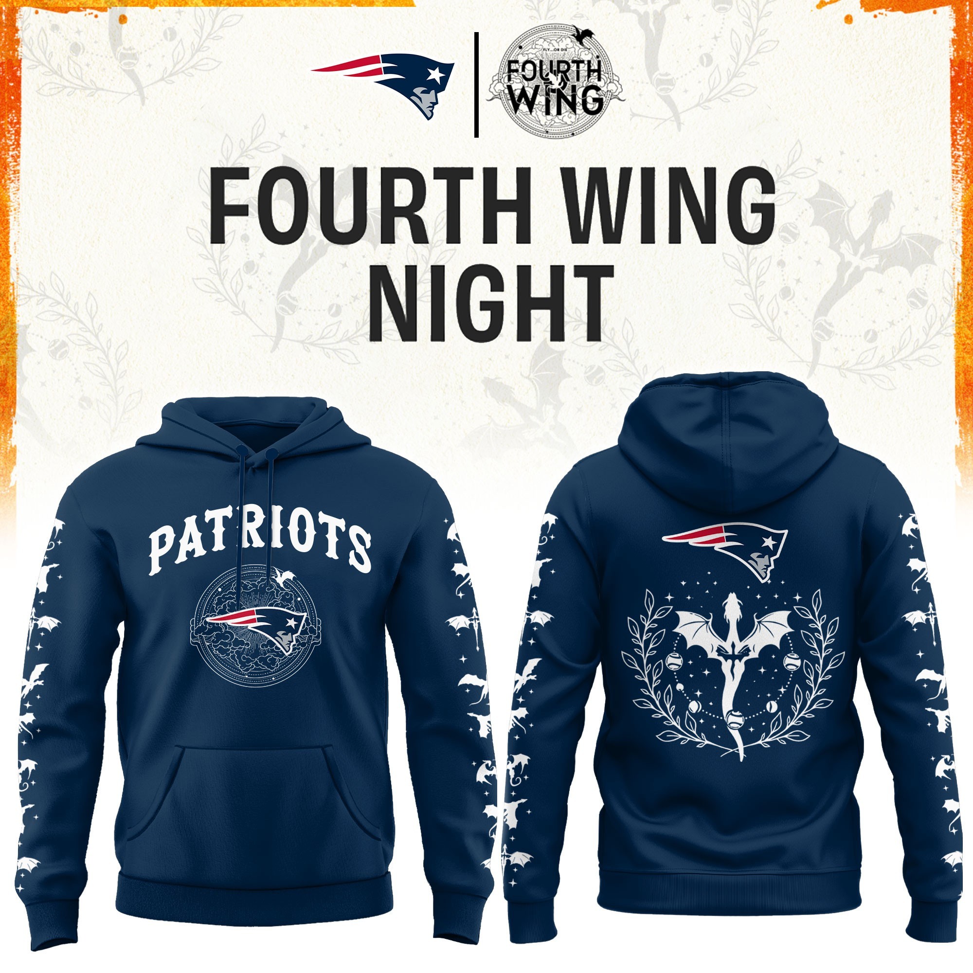 Musemora - Men's New England Patriots Hoodie - Game Day