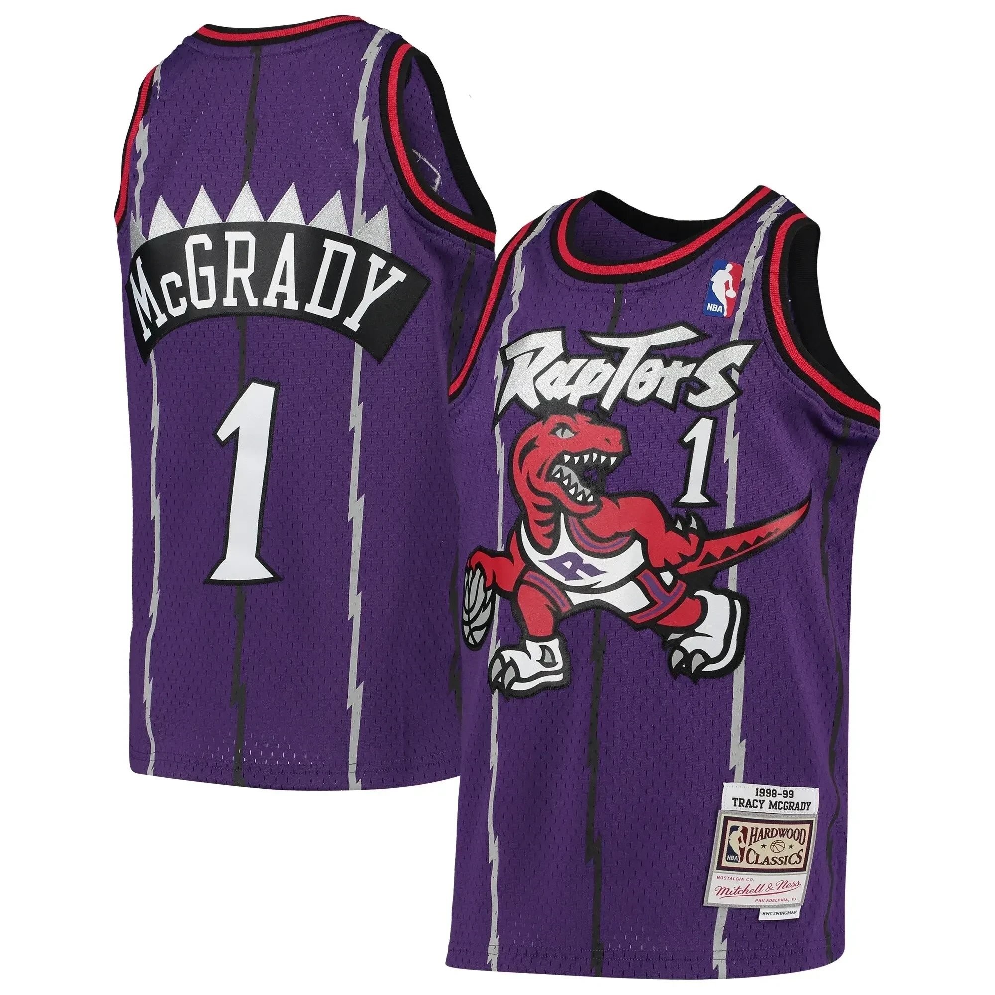 Tracy Mcgrady Toronto Raptors Mitchell Ness Youth 1998-99 Hardwood Classics Swingman Throwback Jersey - Purple