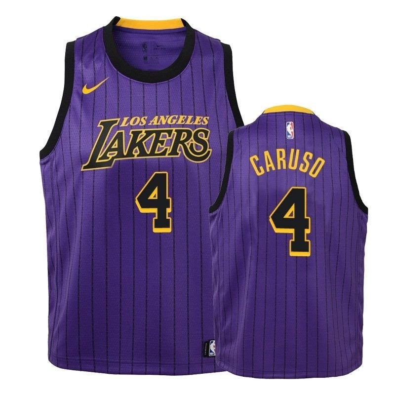 Youth Lakers Alex Caruso #4 City Purple Jersey - Unisex Multicolor Polyester