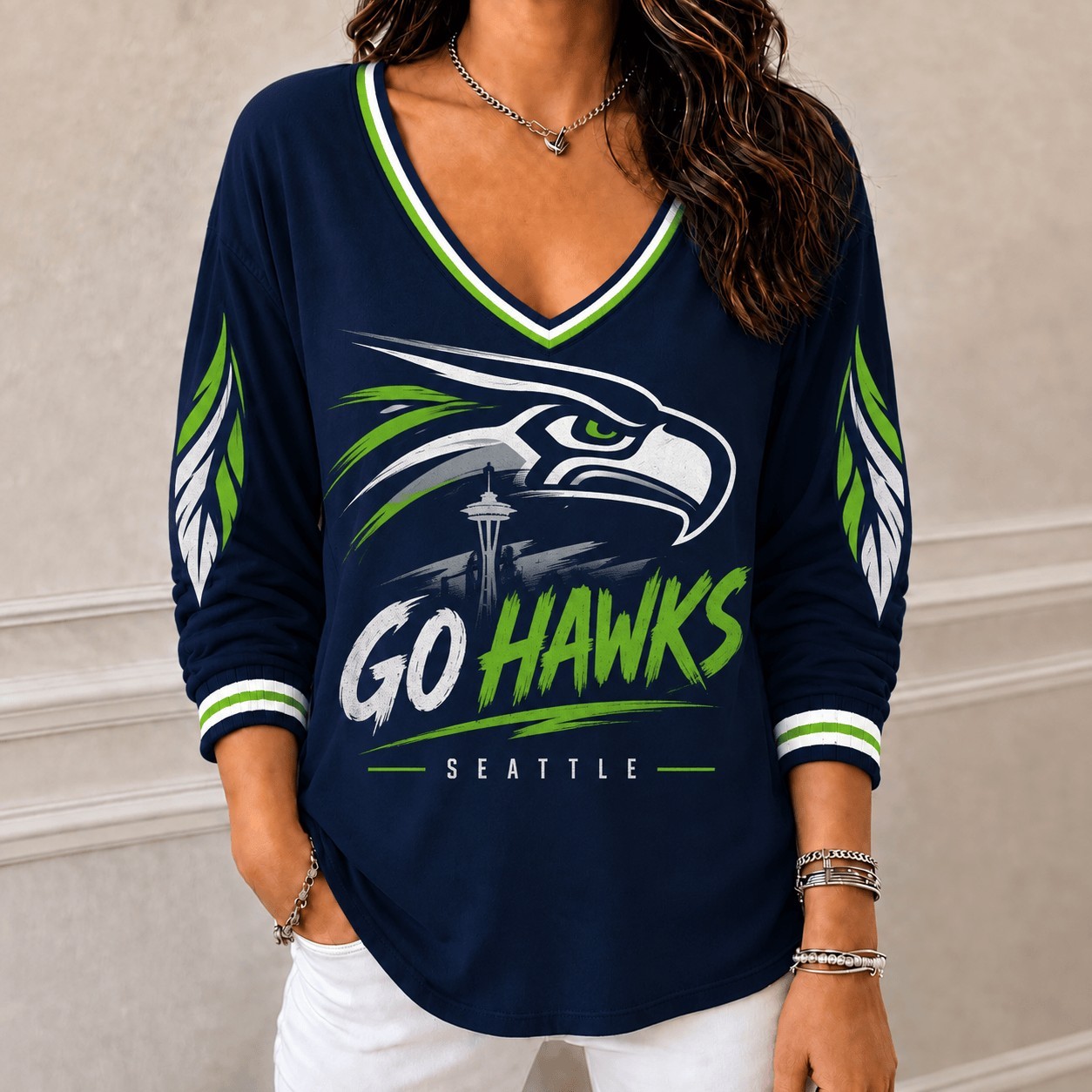 Musemora - Unisex Seattle Seahawks Long Sleeve Shirt - Fan Gear