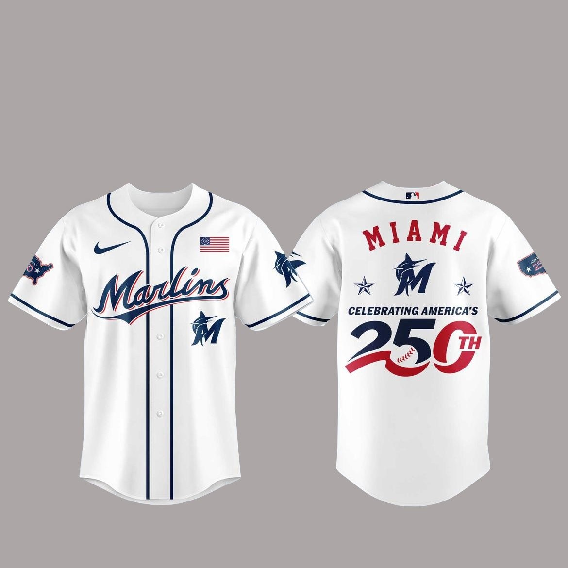 Miami Marlins America 250th Anniversary Of USA 2026 Baseball Jersey