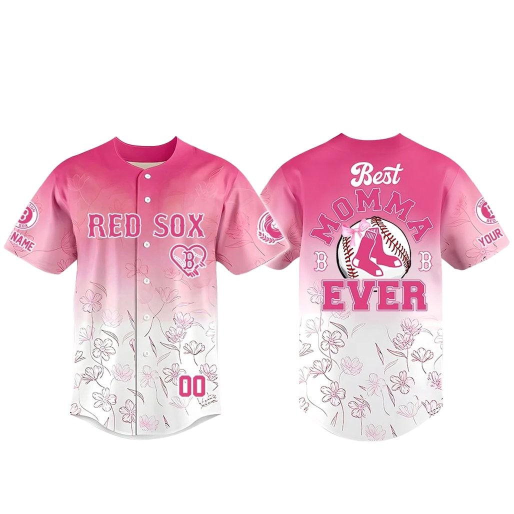 Custom Name and Number Boston Red Sox Happy Mother’s Day 2026 Pink Baseball Jersey