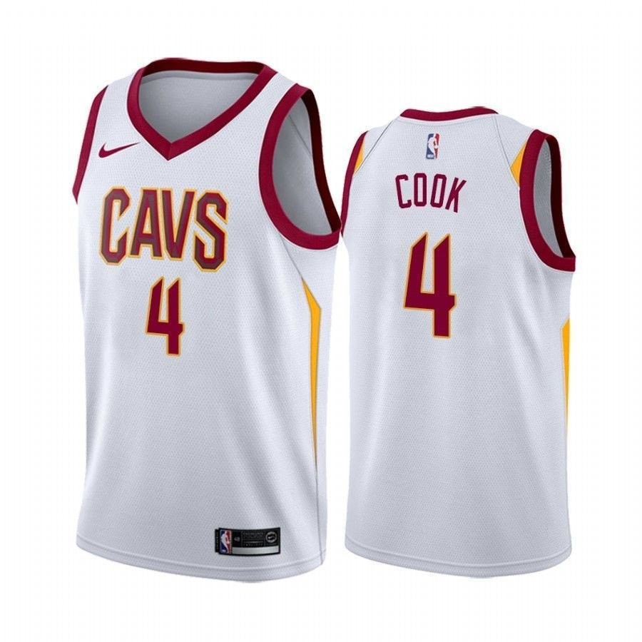Men's Cleveland Cavaliers Quinn Cook #4 White Association Edition Basketball Jersey