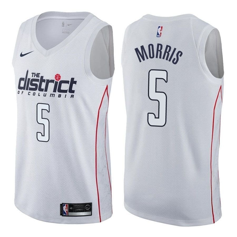 Men's Wizards Male Markieff Morris 5 City Edition White Jersey