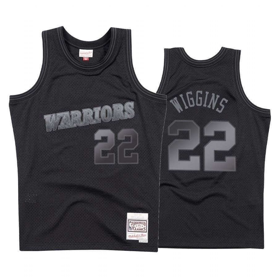 Men's Golden State Warriors Andrew Wiggins 22 Black Tonal Jersey