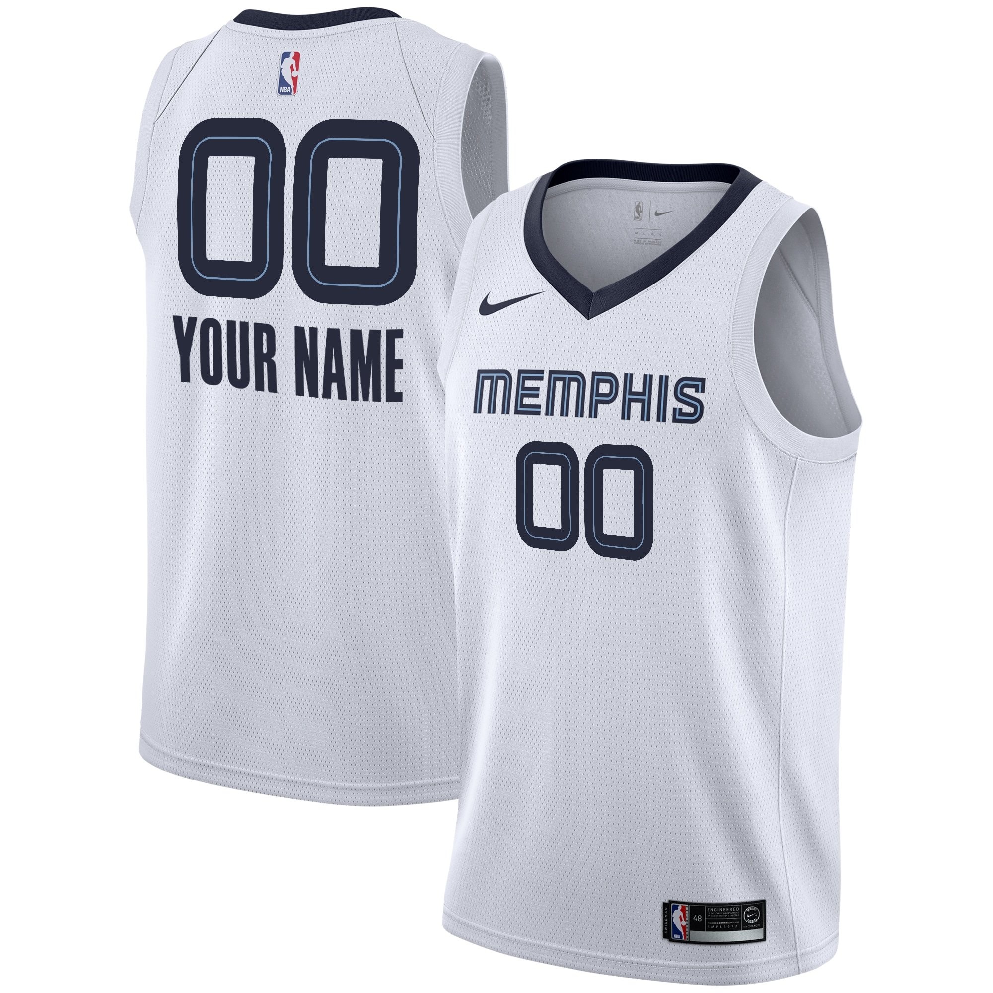 Memphis Grizzlies Association Swingman Custom Jersey Youth Unisex Multicolor