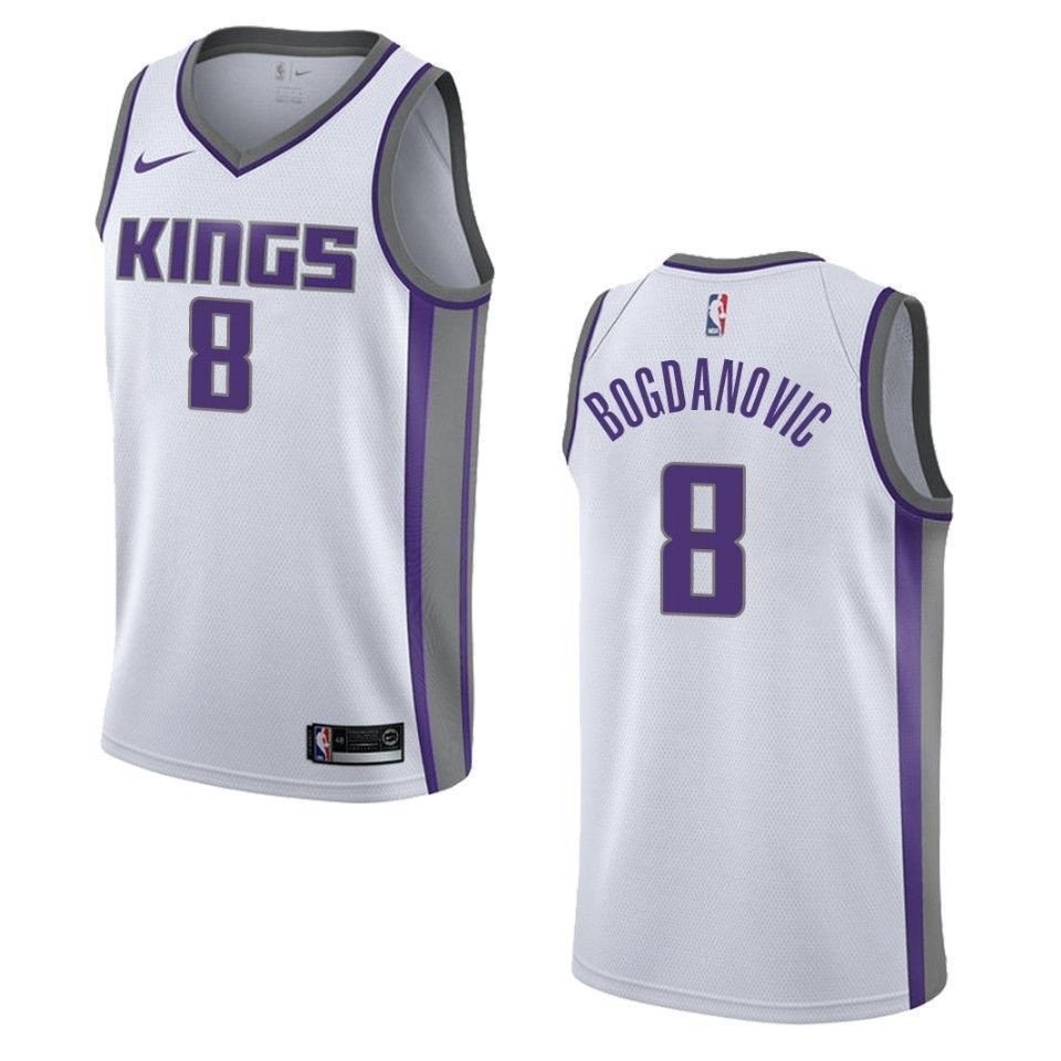 Men's Sacramento Kings 8 Bogdan Bogdanovic Association Swingman Jersey White