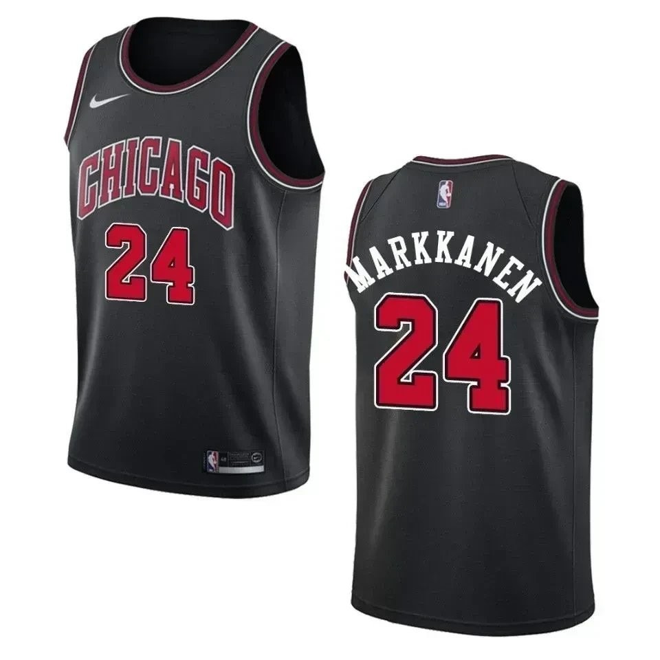 Men's Chicago Bulls Lauri Markkanen Statement Swingman Jersey Black S-3XL