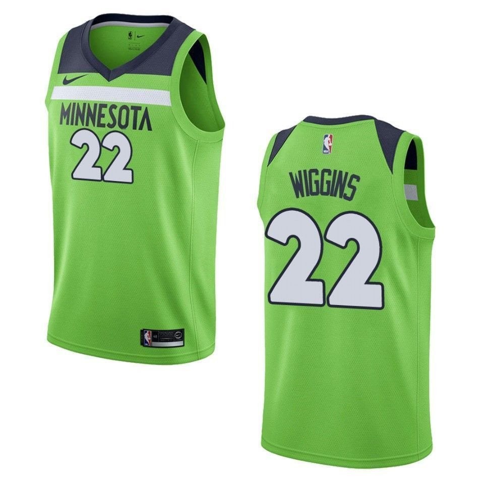 Men's Minnesota Timberwolves 22 Andrew Wiggins Statement Swingman Jersey - Green