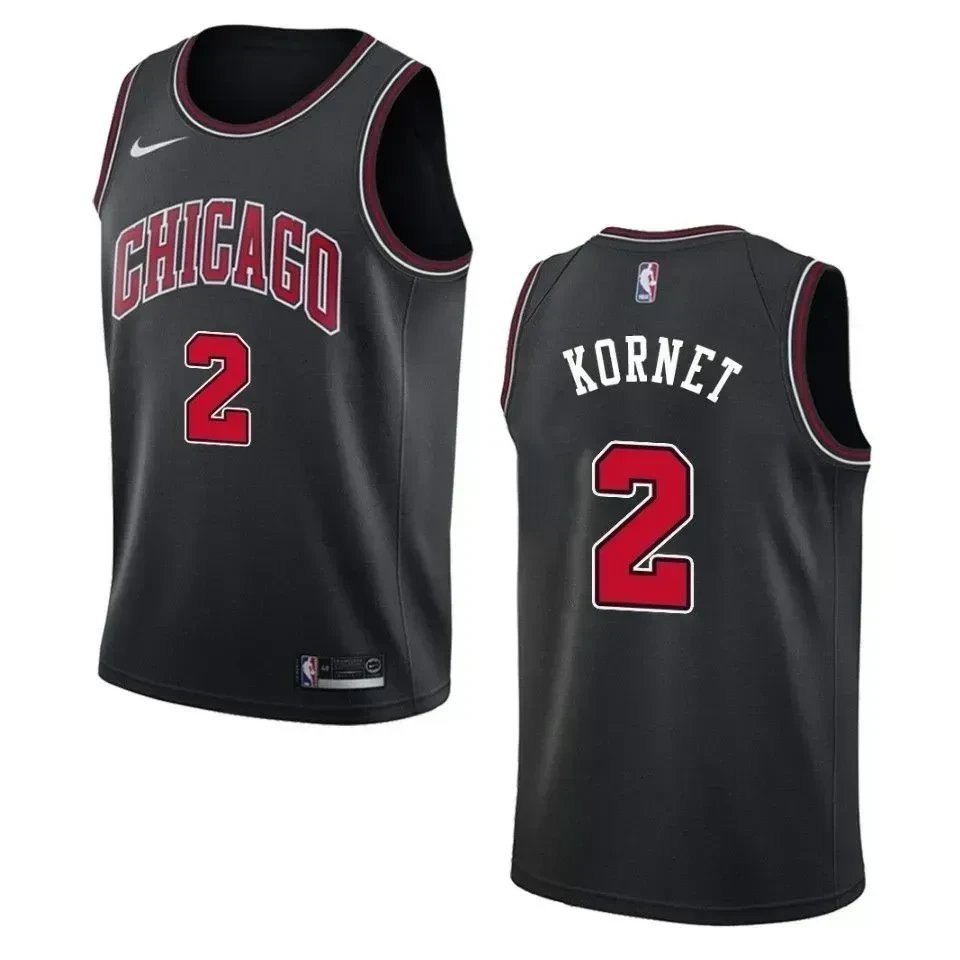 Men's Chicago Bulls 2 Luke Kornet Statement Swingman Jersey Black
