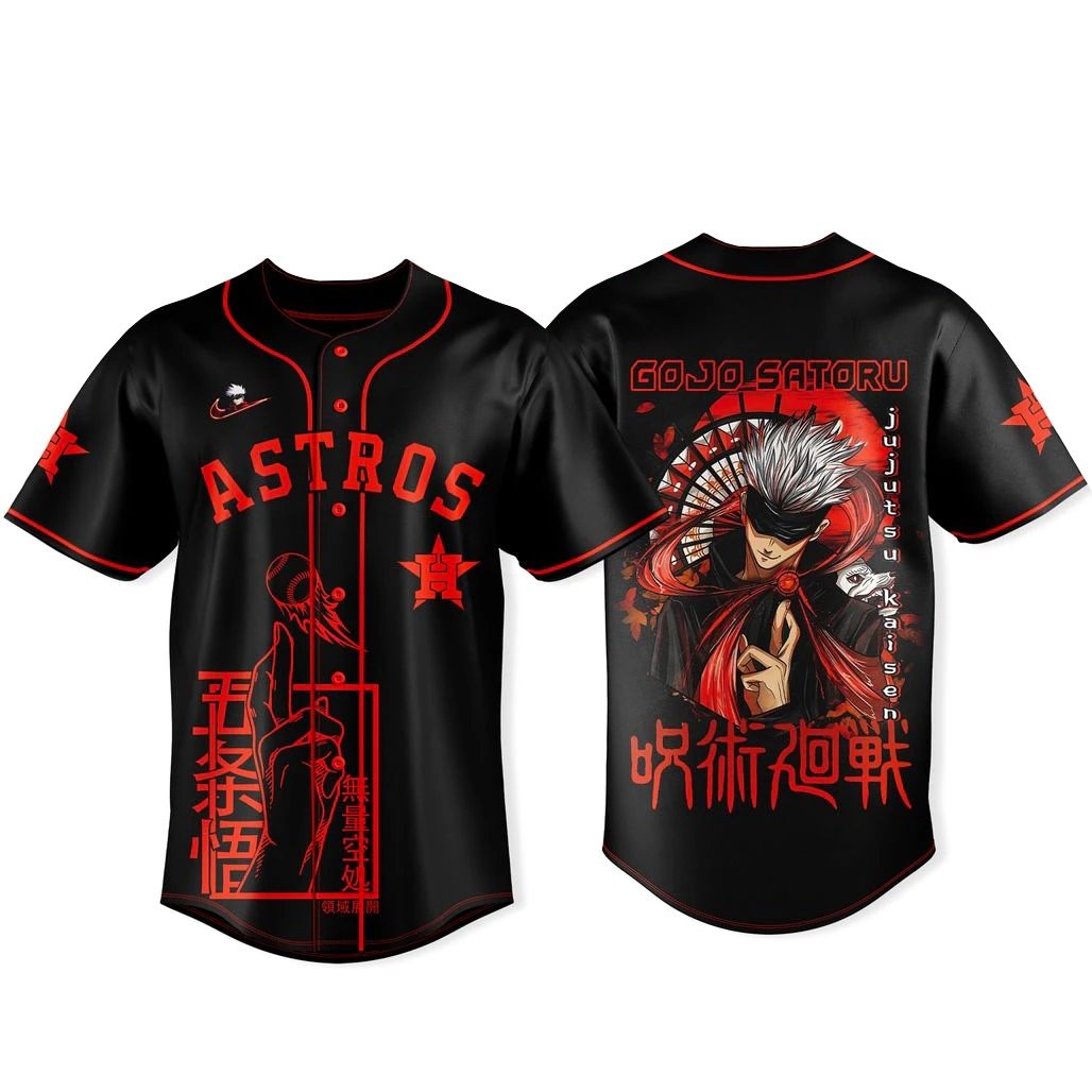 Houston Astros x Jujutsu Kaisen Night Back Gojo Baseball Jersey