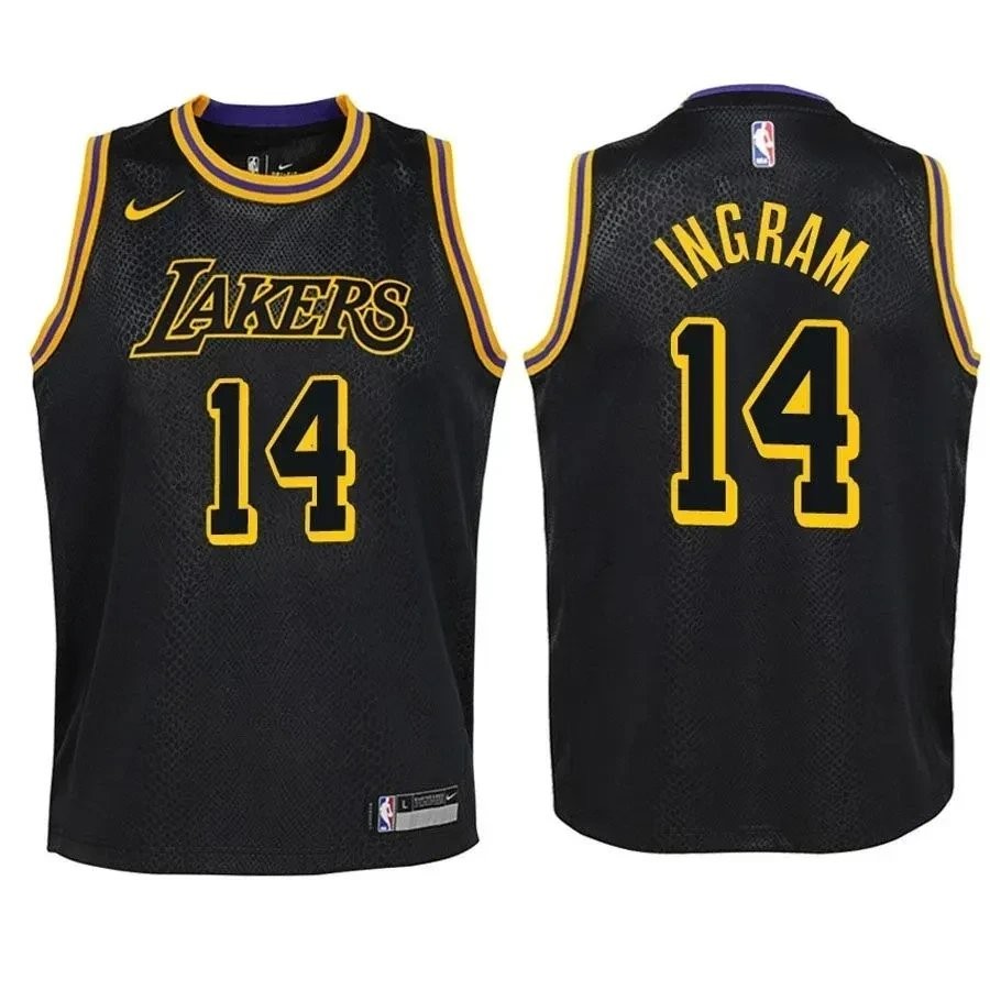 Youth Lakers Brandon Ingram 14 City Edition Black Jersey - Unisex Polyester Athletic Wear